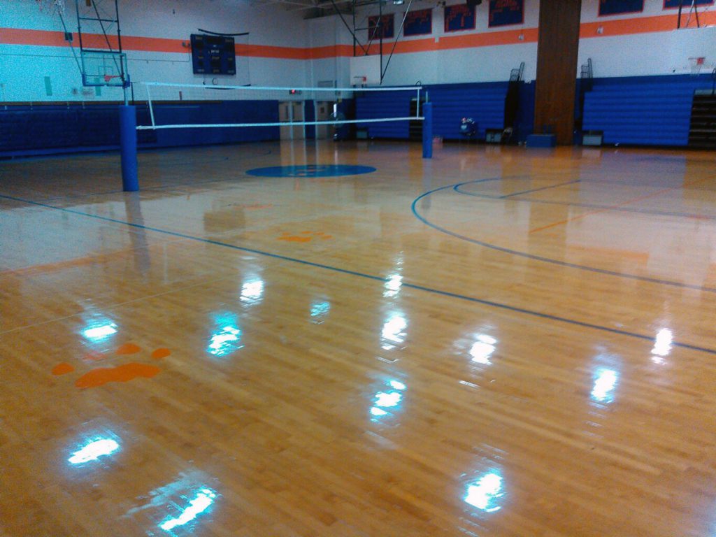 newly refinished gym floor 