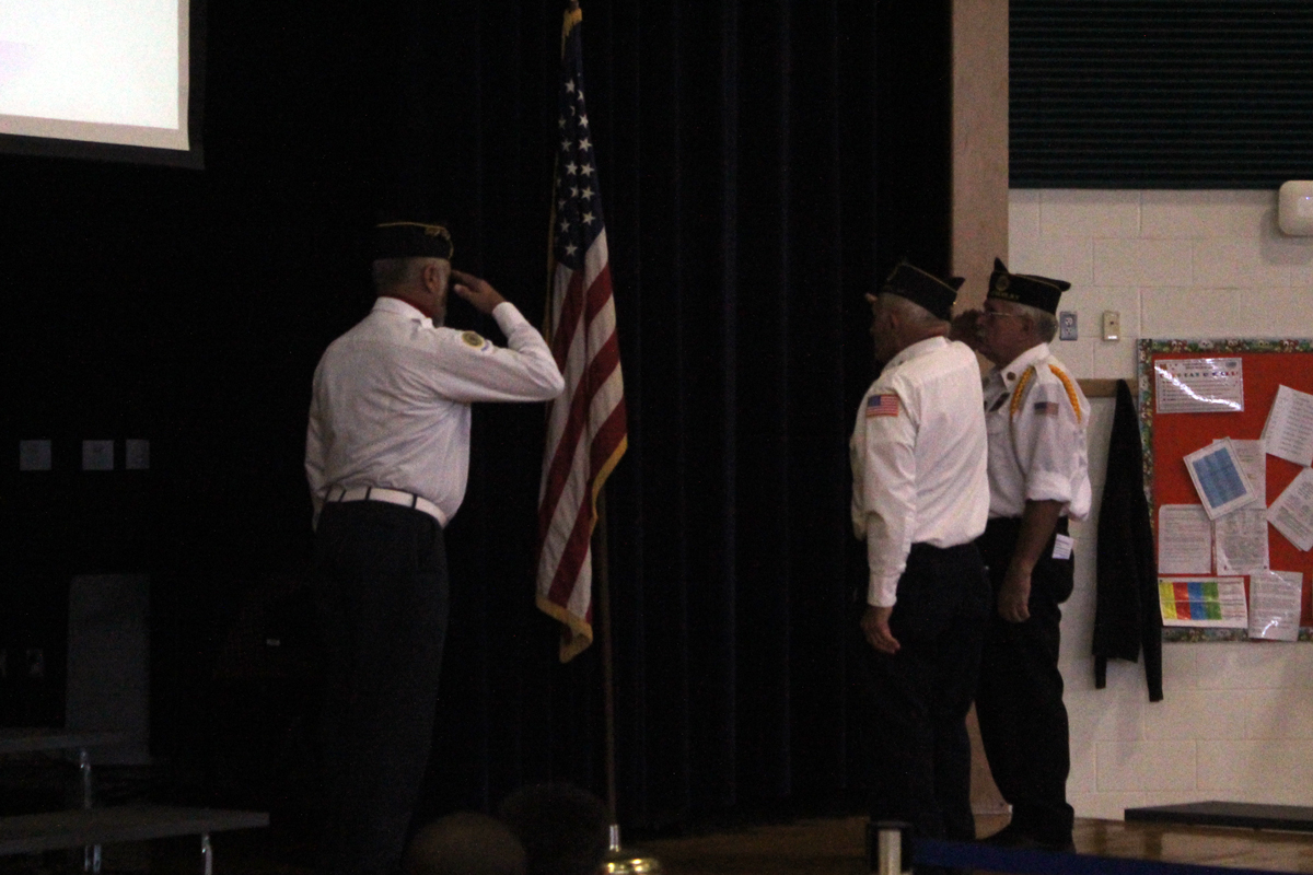 Color Guard salutes flag at CES