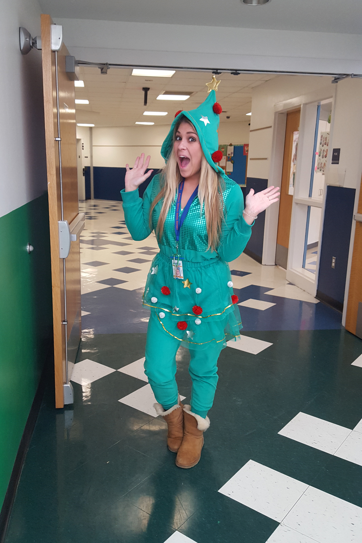 teacher dressed like elf