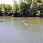 fifth grade students kayaking on the Catskill Creek