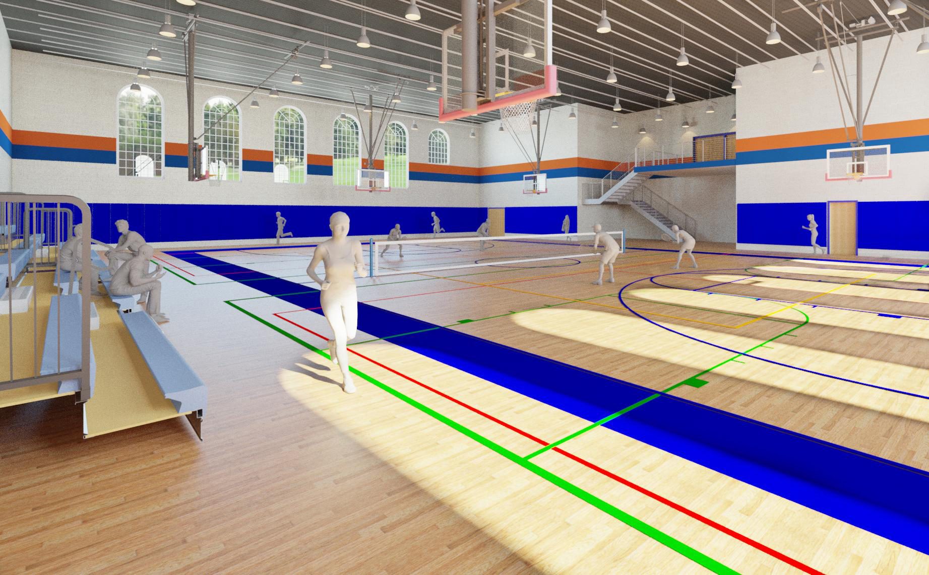 Conceptual image of interior of proposed Middle School Gym addition