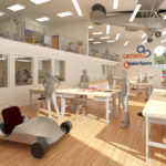 Conceptual image of Old Middle School Gym Renovated into STEM Lab