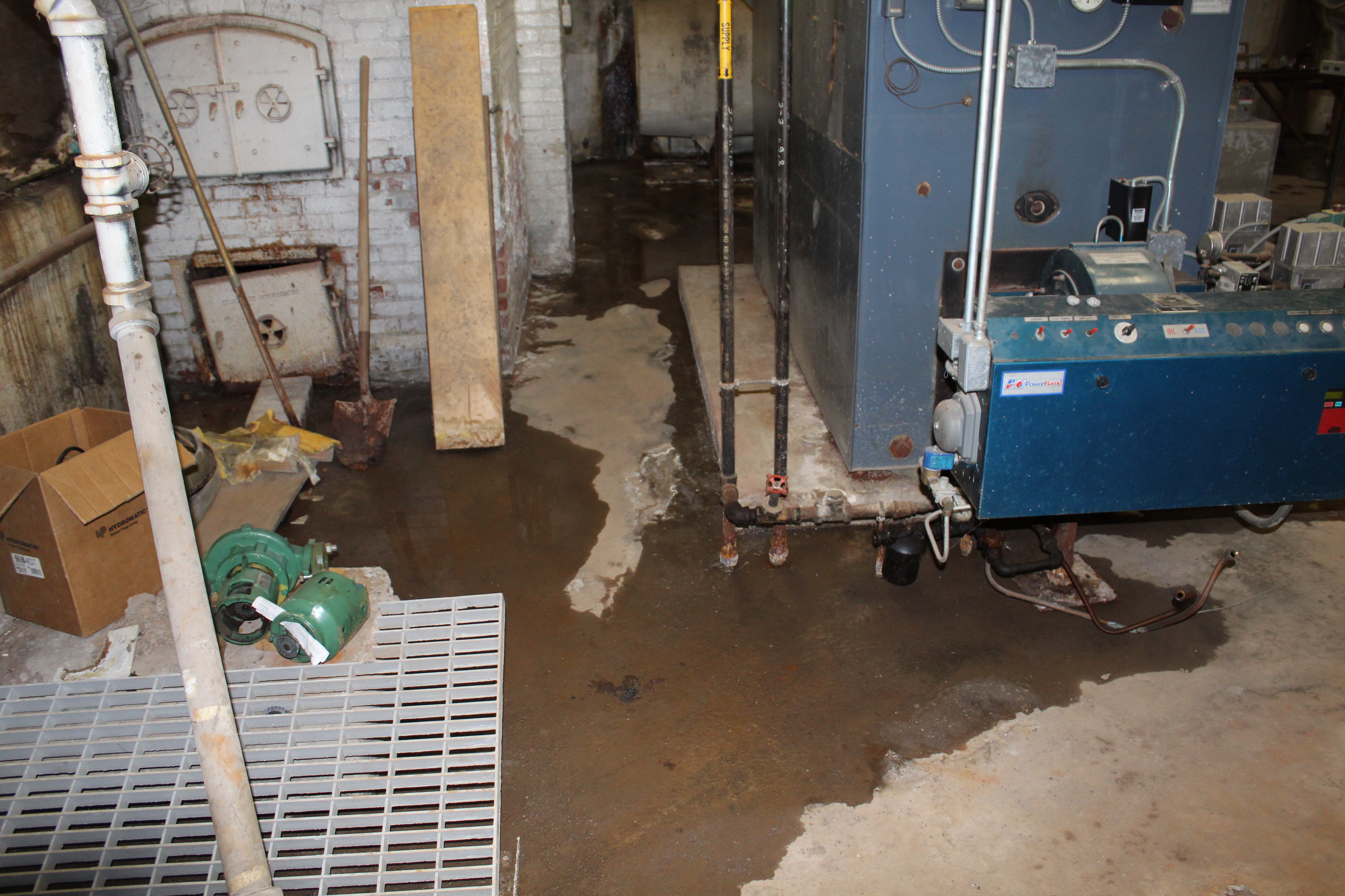 wet floor in MS/HS boiler room
