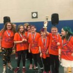 Catskill Elementary Odyssey of the Mind Team with 1st place trophy