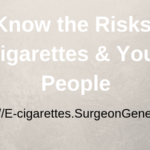 slide that says Know the Risks: E-Cigarettes & Young People https://e-cigarettes.sugeongeneral.gov