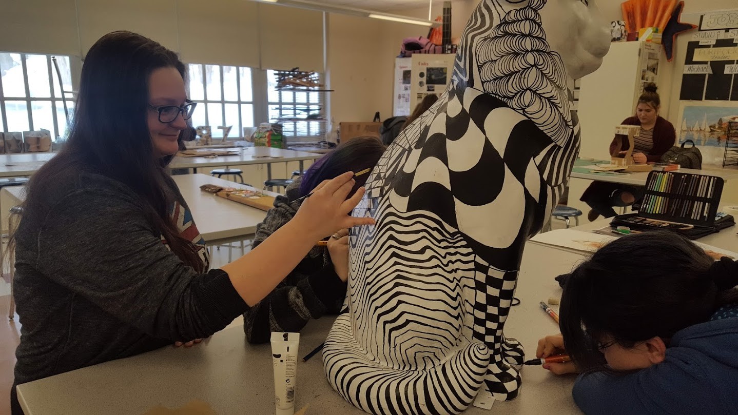 students put finishing touches on cat