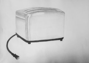 pencil drawing of toaster
