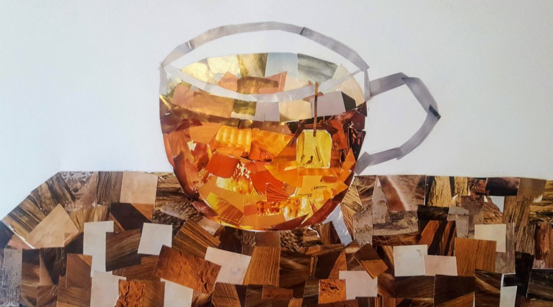 collage image of tea cup