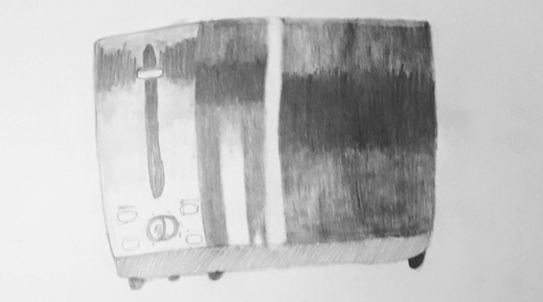 pencil drawing of toaster