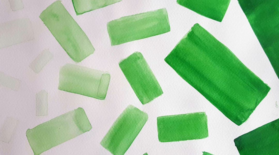 painting of green rectangles