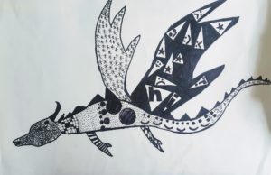 pencil drawing of dragon