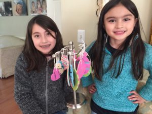 two girls with salt dough ornaments
