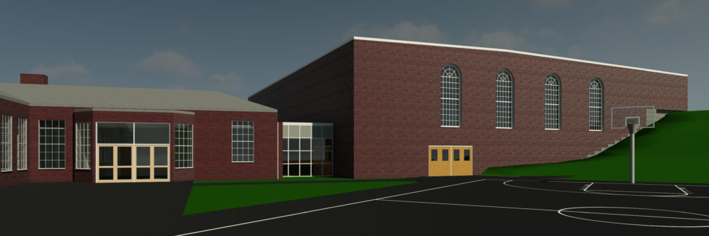 artistic rendering of Middle School Gym Addition