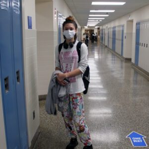 girl wearing pjs