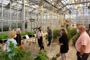 Staff visits greenhouse