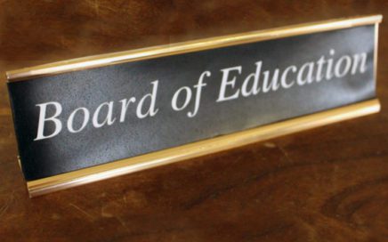 Board of Education desk sign