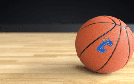 basketball with Catskill CSD logo