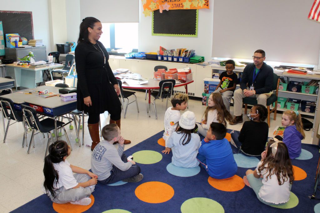 Ms. Barrow introduces herself to second grade classroom