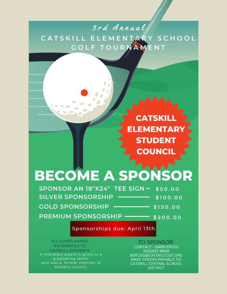 CES Student Council Golf Tournament Flyer sponsorship flyer