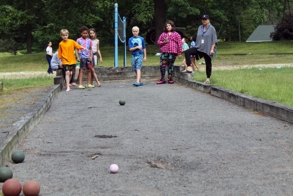 students playing bocce ball
