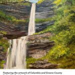Art Shoe Flyer showing painting of waterfall