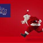 santa running and CTA logo