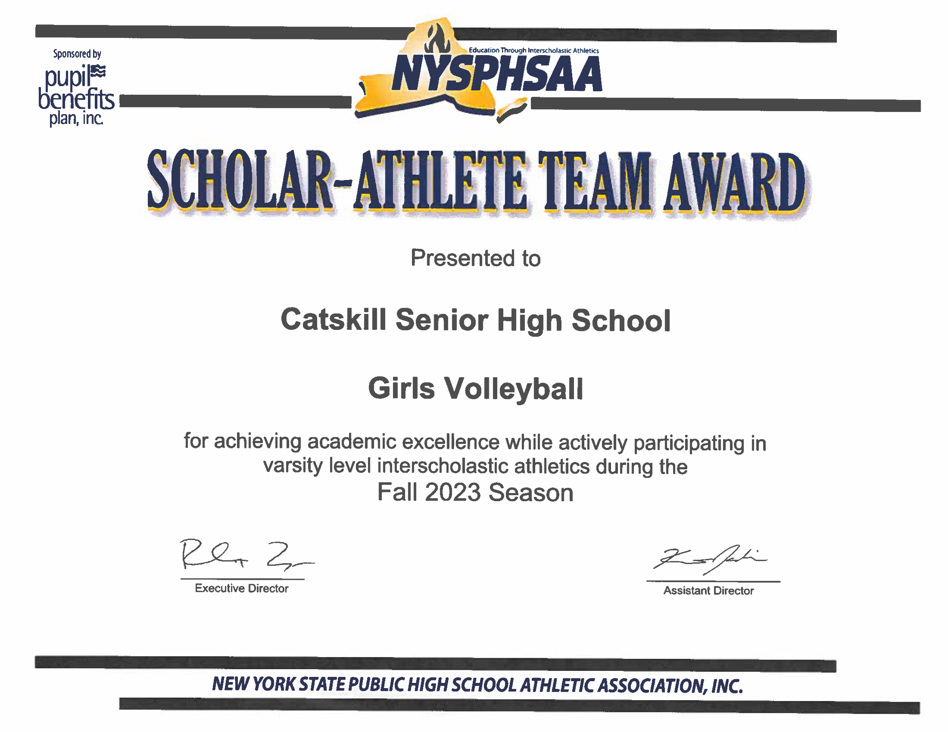 girls volleyball scholar athlete award