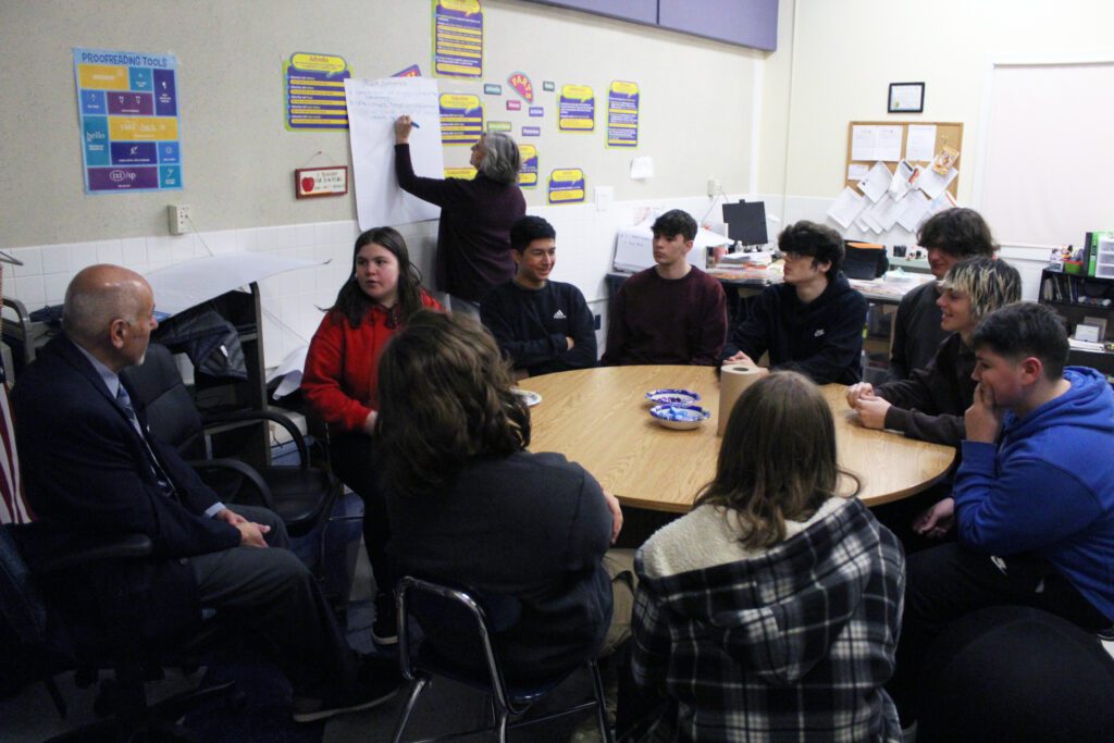 high school students in focus group