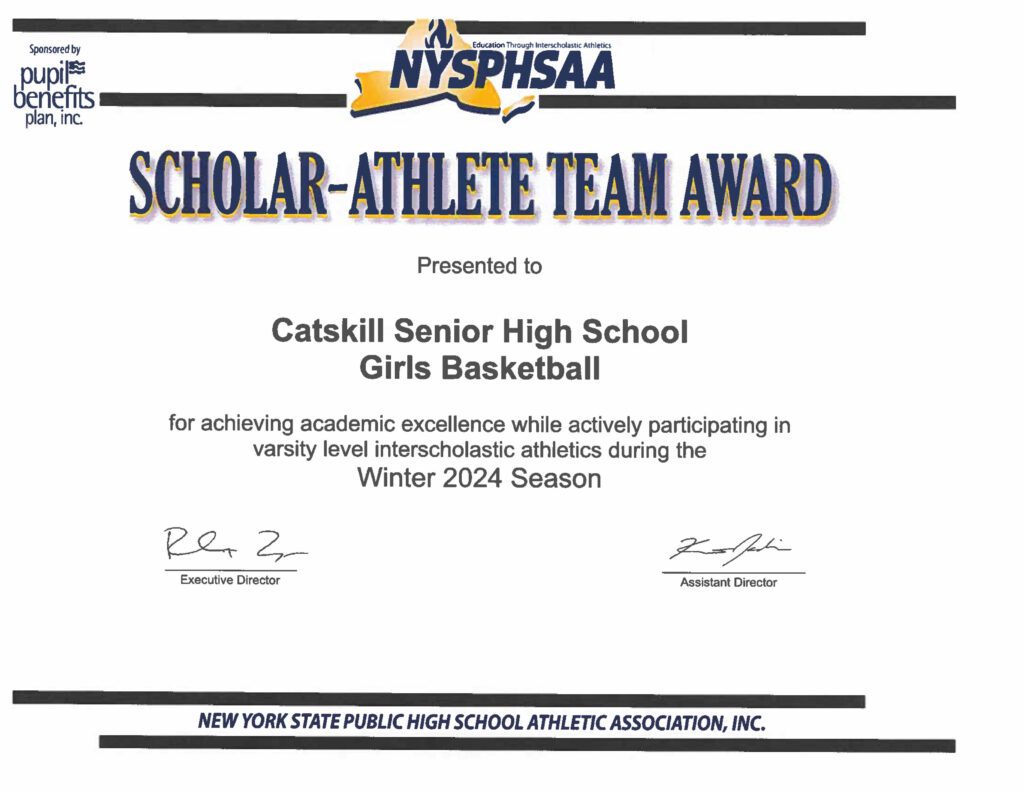 Girls basketball scholar athlete award