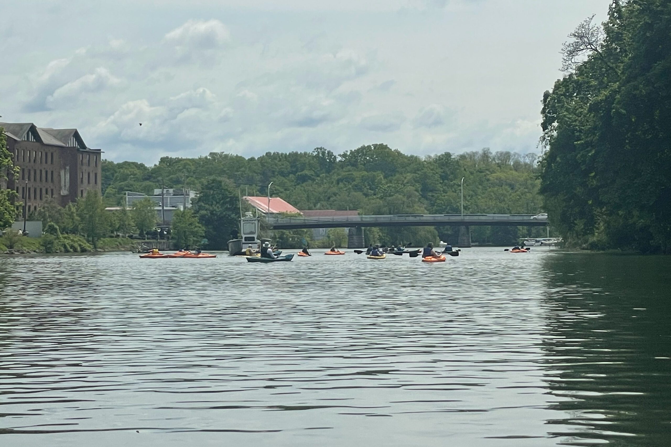 students kayaking