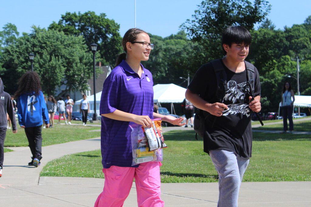 students exiting middle school