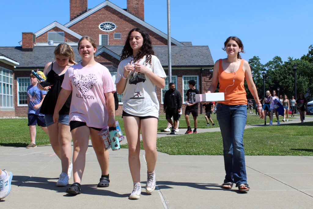 students exiting middle school