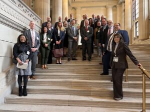 superintendents pose on steps