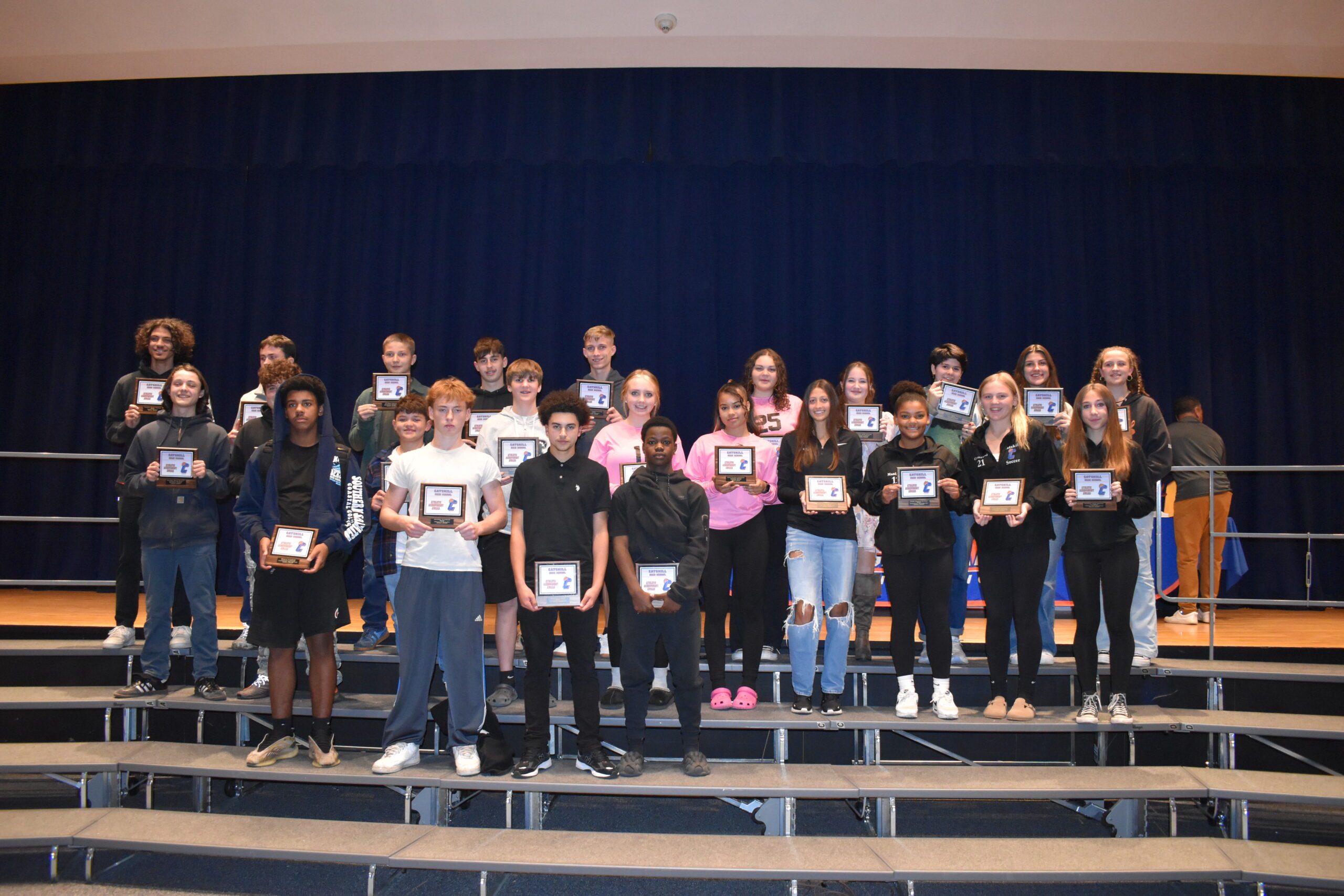Group photo of 2024 fall sports awards winners