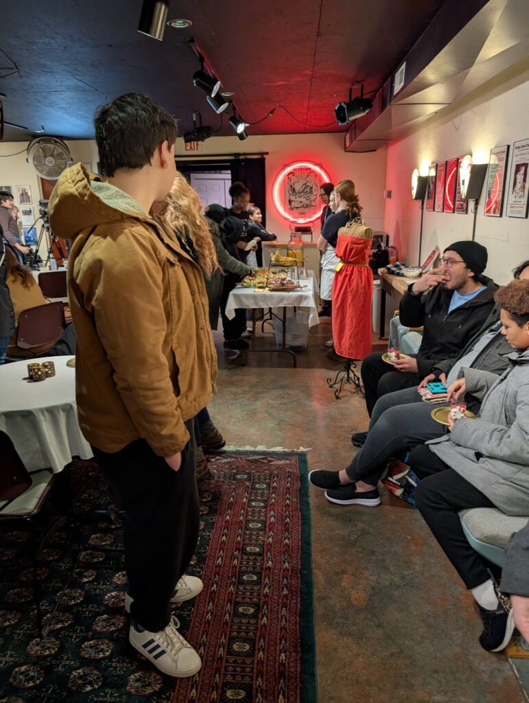 people socializing in artgallery