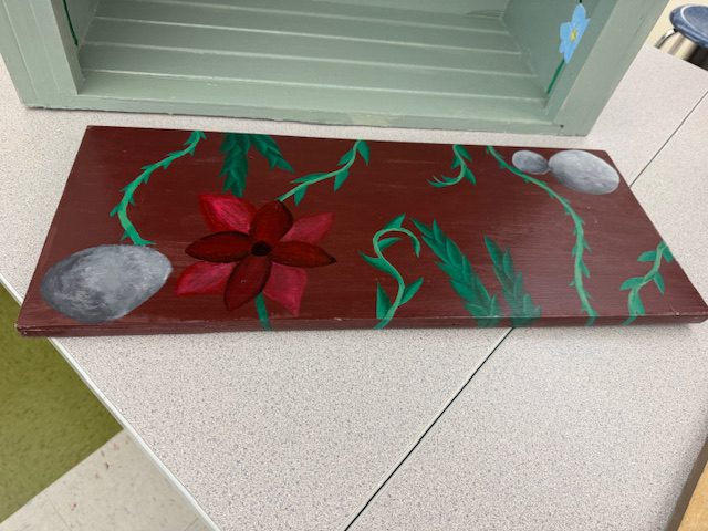 flower painted board