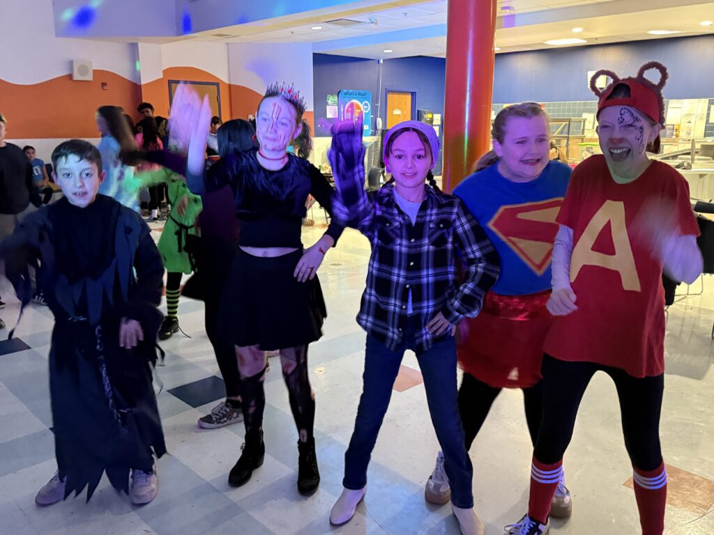 students dancing