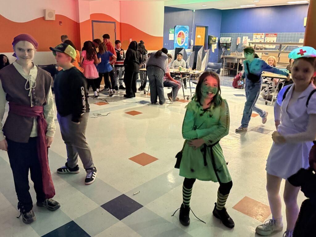 students dancing