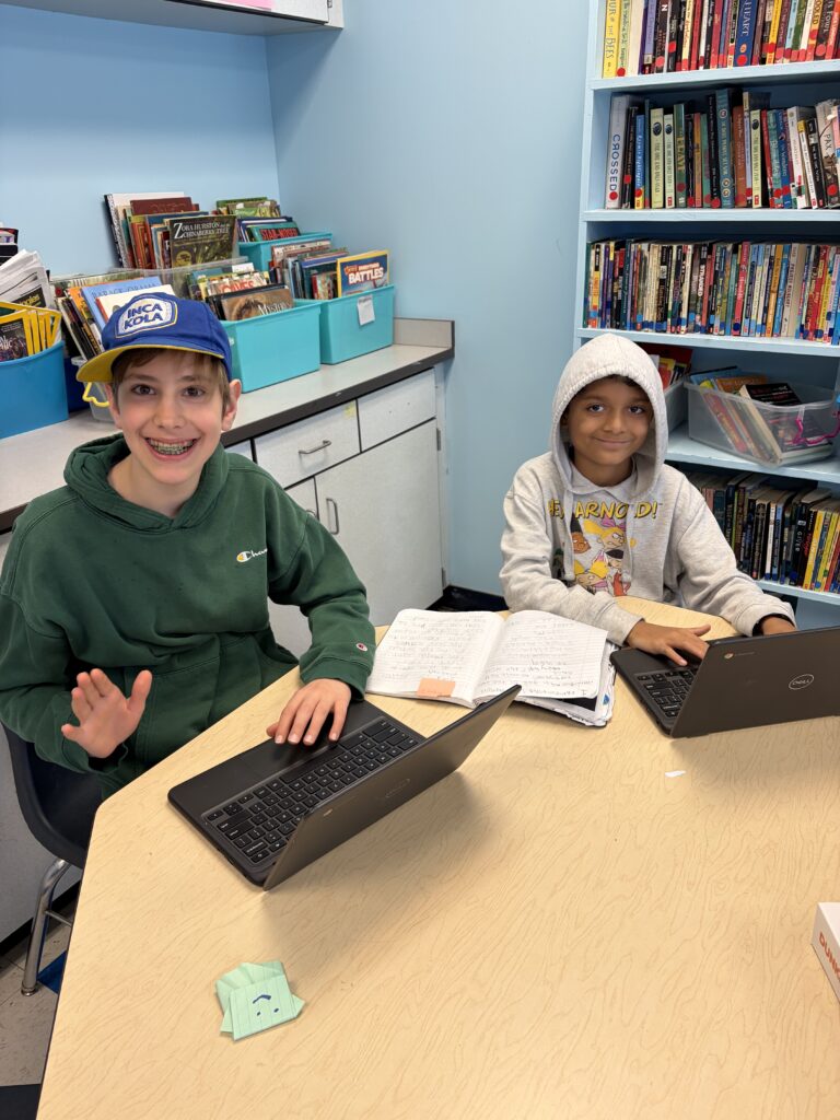 students on laptops