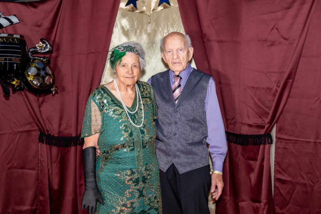 couple dressed in 40s prom attire