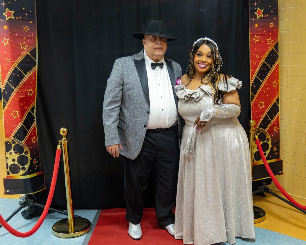 couple dressed in prom attire